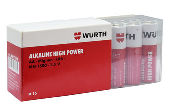 0827112 961 16 - Batteri Würth LR6/AA boks 16 Stk