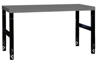 Arbeidsbenk gulvmodell grå / svart 1500 x 780 mm
