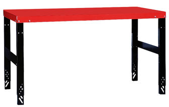 Arbeidsbenk gulvmodell rød / svart 1500 x 780 mm
