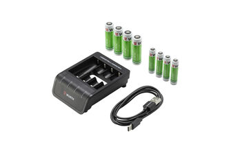 Würth batterilader PRO6 med 8 ladbare batterier
